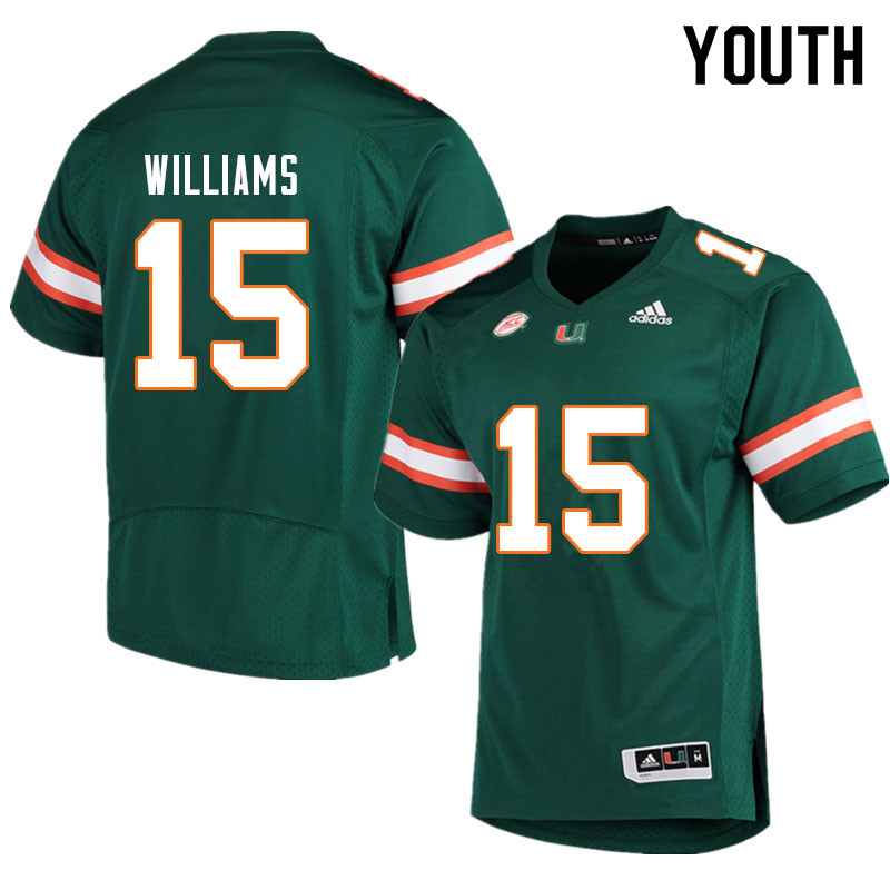 Youth #15 Avantae Williams Miami Hurricanes College Football Jerseys Sale-Green